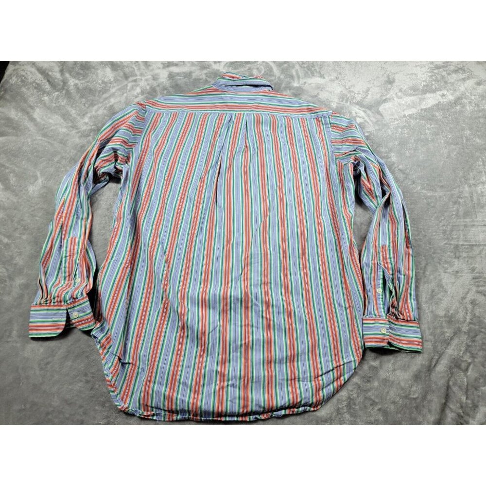 Ralph Lauren Button Down Shirt Large Long Sleeve Rainbow Striped Classic Fit‎ - Picture 7 of 7